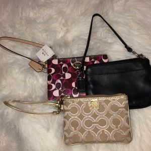 Coach wristlets trio